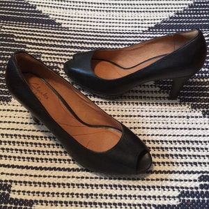 Clarks indigo peep toes
